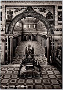 Interno Vista dall Abside Italy Basilica di San Paolo Real Photo RPPC Postcard