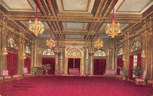 CHICAGO, Illinois IL   RED ROOM~Velvet & Chandeliers  HOTEL LA SALLE   Postcard