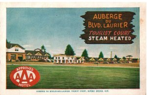 VINTAGE POSTCARD AUBERGE DU BLVD. LAURIER TOURSIT COURT QUEBEC CANADA