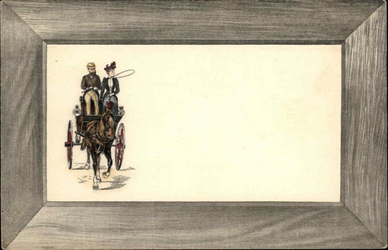 Coaching Horse Carriage Finely Embossed Lithograph Nice Border Series 612 PC #4