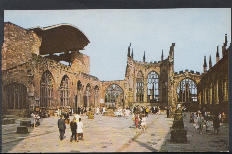 Warwickshire Postcard - Coventry Cathedral - The Ruins From The Foot of The T...