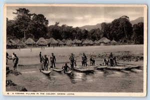 Sierra Leone Postcard A Fishing Village in the Colony c1920's Tuck Art