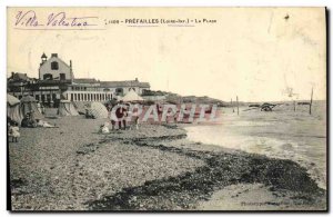 Old Postcard The Beach Prefailles