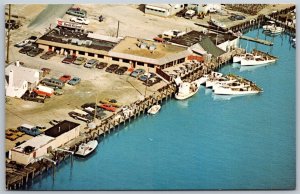 Vtg Virginia Beach VA Henry's Seafood Restaurant Aerial View Postcard