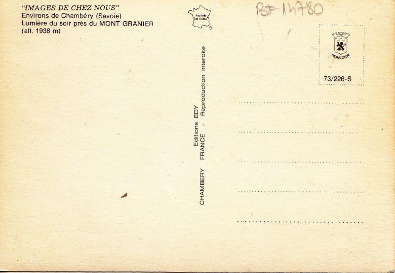 BF14780 environs de chambery savoie mont granier france front/back image