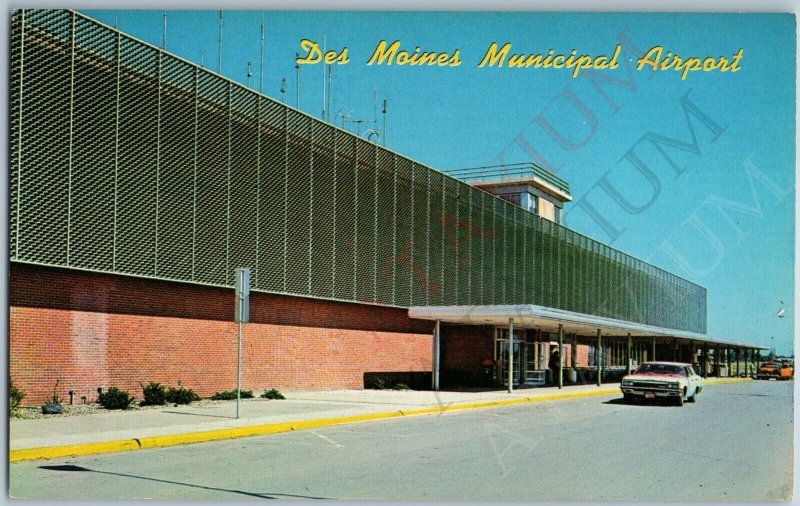 c1960s Des Moines, IA Municipal Airport Car Mid Century Modern Architecture A175