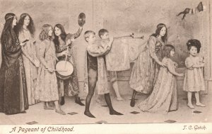 Vintage Postcard A Pageant Of Childhood Musical Play Theater Girls Boys Costume