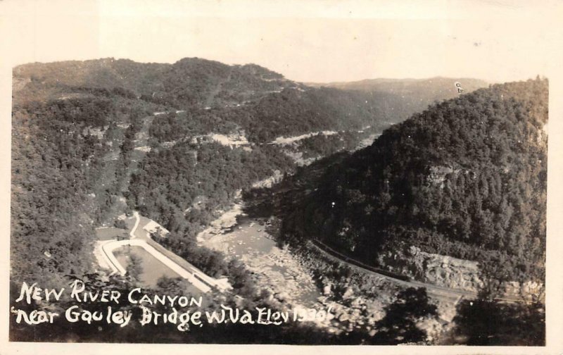 RPPC NEW RIVER CANYON WEST VIRGINIA REAL PHOTO POSTCARD (c. 1940s)