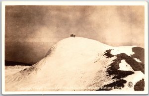 Columbia Crest Summit Mountain Rainier National Park Real Photo RPPC Postcard