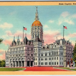 1935 Hartford, CT State Capitol Building Castle Gothic Architecture Gold PC A249