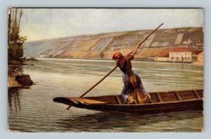 Painting, The Ferryman's Daughter By Louis Emile Adau, Louvre, Vintage Postcard