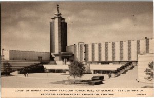 Court of Honor Carillon Science Bldg 1933 Chicago Worlds Fair Postcard C05