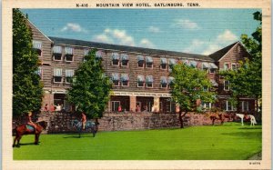 1940s Mountain View Hotel Gatlinburg TN Tennessee Linen Postcard