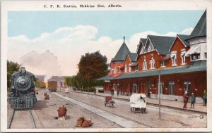 CPR Station Medicine Hat Alberta AB Train Railway Depot c1926 Postcard H32