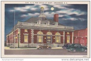 South Carolina Greenwood U S Post Office At Night