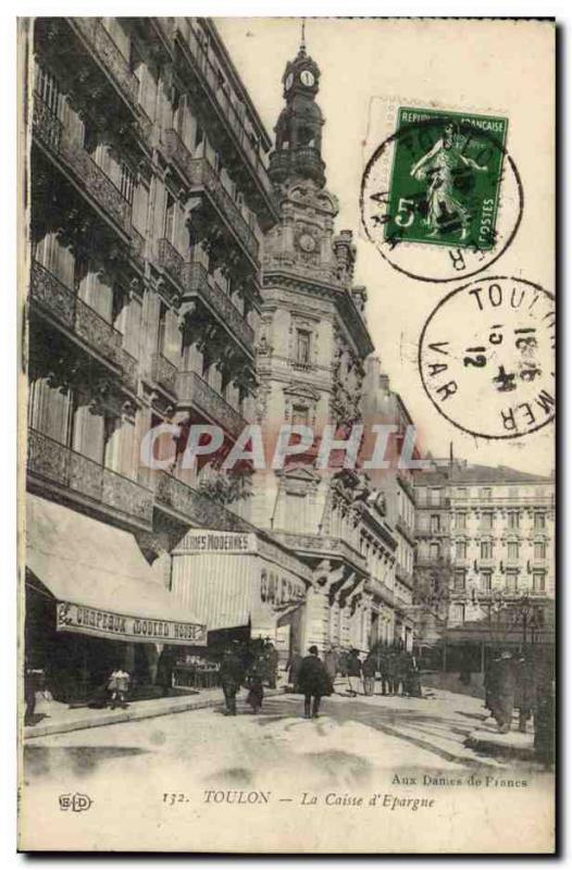 Old Postcard Bank Caisse d & # 39Epargne Toulon