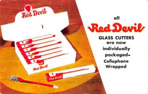 Hardware Advertising Old Vintage Antique Post Card Red Devil Glass Cutters Ty...