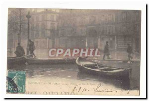 Flooding in Paris (January 1910) Old Postcard Rue de Lyon