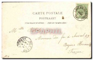 Old Postcard Panorama Antwerp