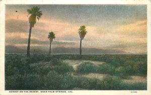 Postcard California Palm Springs Desert Sunset Willard Teich 23-3828