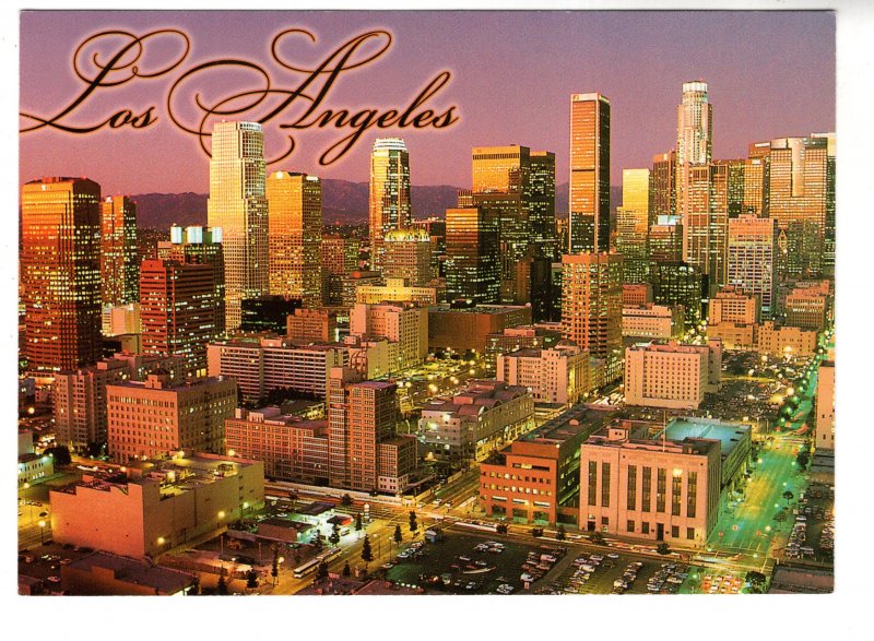 5 X 7 in, Downtown Los Angeles Skyline at Sunset, California