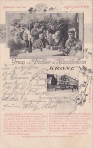 Germany Assmannshausen Gruss Aus Dichter und Kuenstlerheim Zur Krone 1904