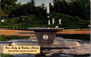 USA Our Lady of Fatima Shrine Holliston Boston Massachusetts Linen Postcard C025