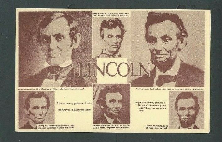 Ca 1948 PPC Abraham Lincoln 6 Images Of Him During Important Dates Of His Life