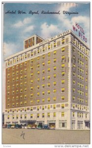 RICHMOND, Virginia, PU-1958; Hotel Wm. Byrd, Classic Cars