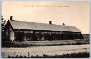 Vtg Hays Kansas KS Guard House of Old Fort Hays 1940s View Artvue Old Postcard