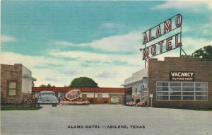 Postcard 1940s Texas Abilene Alamo Hotel autos occupational Thomas TX24-2302