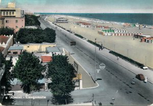 Italy Rimini the sea along semi-modern postcard