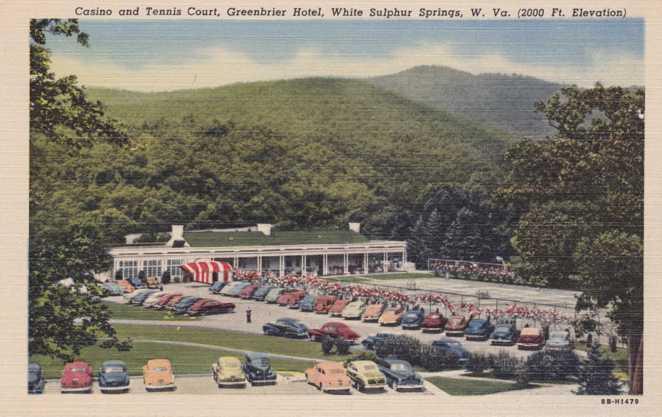 Casino and Tennis Court - White Sulphur Springs WV, West Virginia - Linen