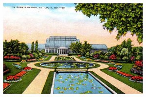 Postcard GARDEN SCENE St. Louis Missouri MO AS5940