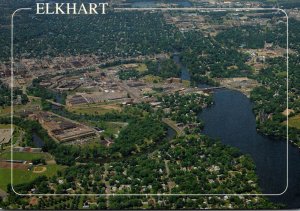 Indiana Elkhart Aerial VIew With St Joseph River 1990