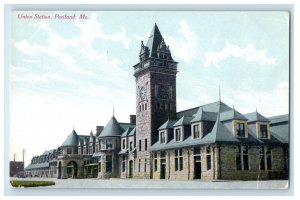 c1910 Union Station Portland Maine ME Unposted Antique GW Morris Postcard