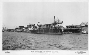 US5396 the dockyard khartoum north ship  real photo sudan africa