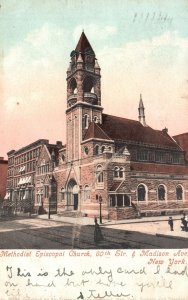 Vintage Postcard 1909 Methodist Episcopal Church Madison Ave New York N. Y.