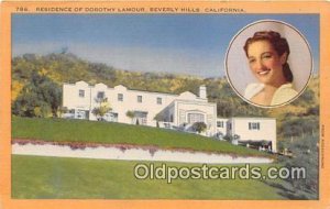 Residence of Dorothy Lamour Beverly Hills, CA, USA Unused 