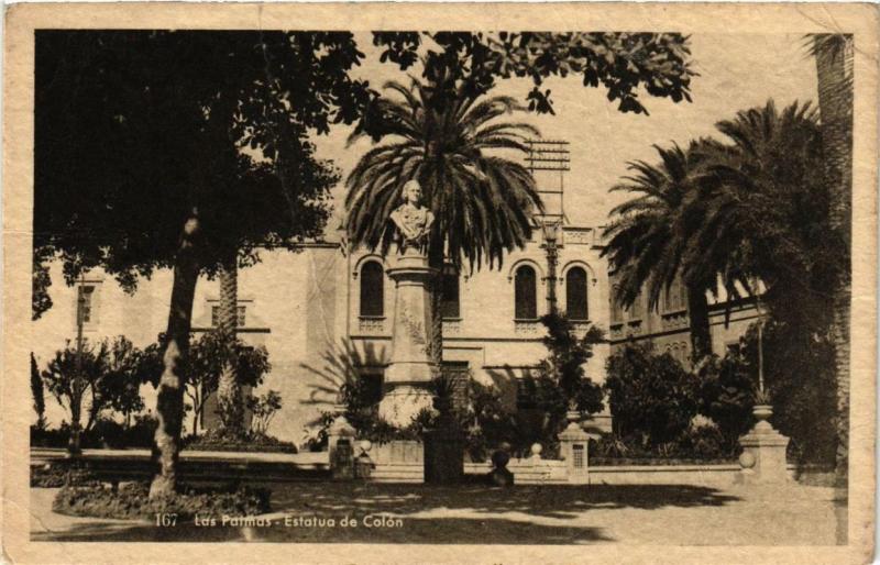 CPA AK LAS PALMAS Gran Canaria. Estatua de Colón SPAIN (674099)