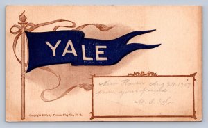 J94/ Interesting Postcard c1910 Yale University Pennant Forman Flag 405
