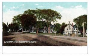 Early 1900s Haymarket Square, Lewiston, Maine Postcard