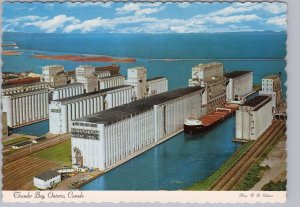 Grain Elevators Thunder Bay Ontario 1970 Chrome Aerial View Postcard