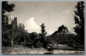 Postcard RPPC c1940s Lower Oak Creek Canyon AZ Bell Rock Yavapai County