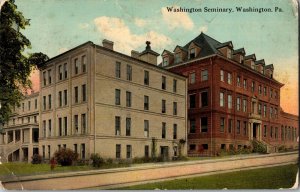 View of Washington Seminary, Washington PA c1914 Vintage Postcard G47