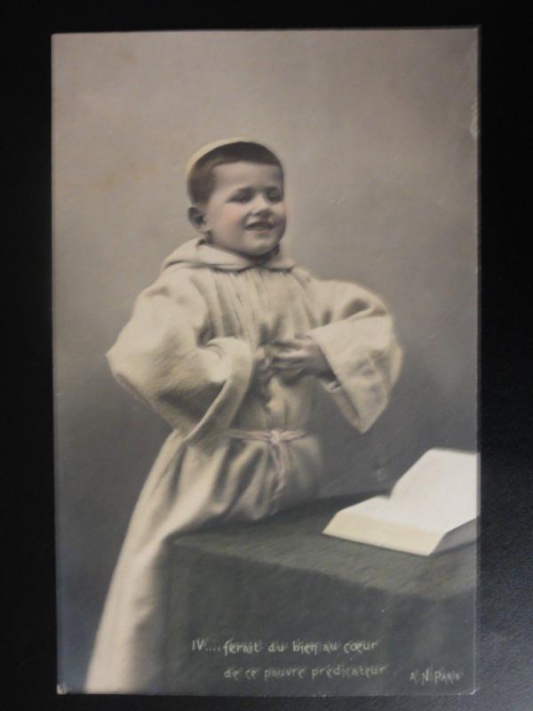 French: ferait de bien au coeur / shows Boy as Preacher Monk Friar c1906