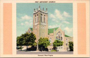 Postcard WV Fairmont - First Methodist Church