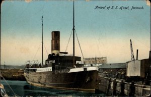 Portrush Ireland Arrival of S.S. Hazel Steamer Steamship c1910 Gel Postcard