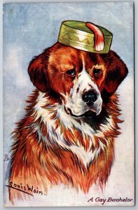 Louis Wain Fantasy~A Gay Bachelor~Dog In Tasseled Hat~Dogs We Meet~TUCK~c1910