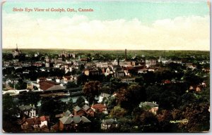 Postcard Guelph Ontario c1912 Birds Eye View of Town River Speed